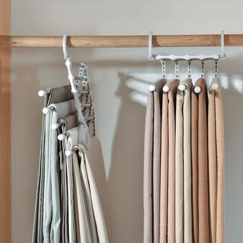 5 In 1 Stainless Steel Foldable Hanger (Pack of 2)