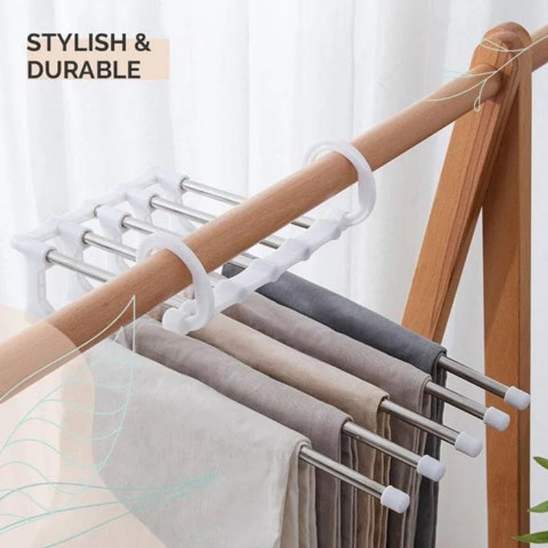 5 In 1 Stainless Steel Foldable Hanger (Pack of 2)