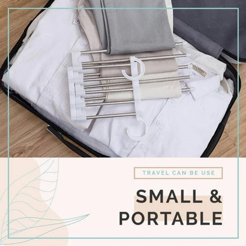 5 In 1 Stainless Steel Foldable Hanger (Pack of 2)