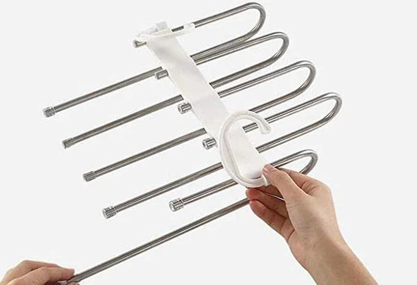 5 In 1 Stainless Steel Foldable Hanger (Pack of 2)