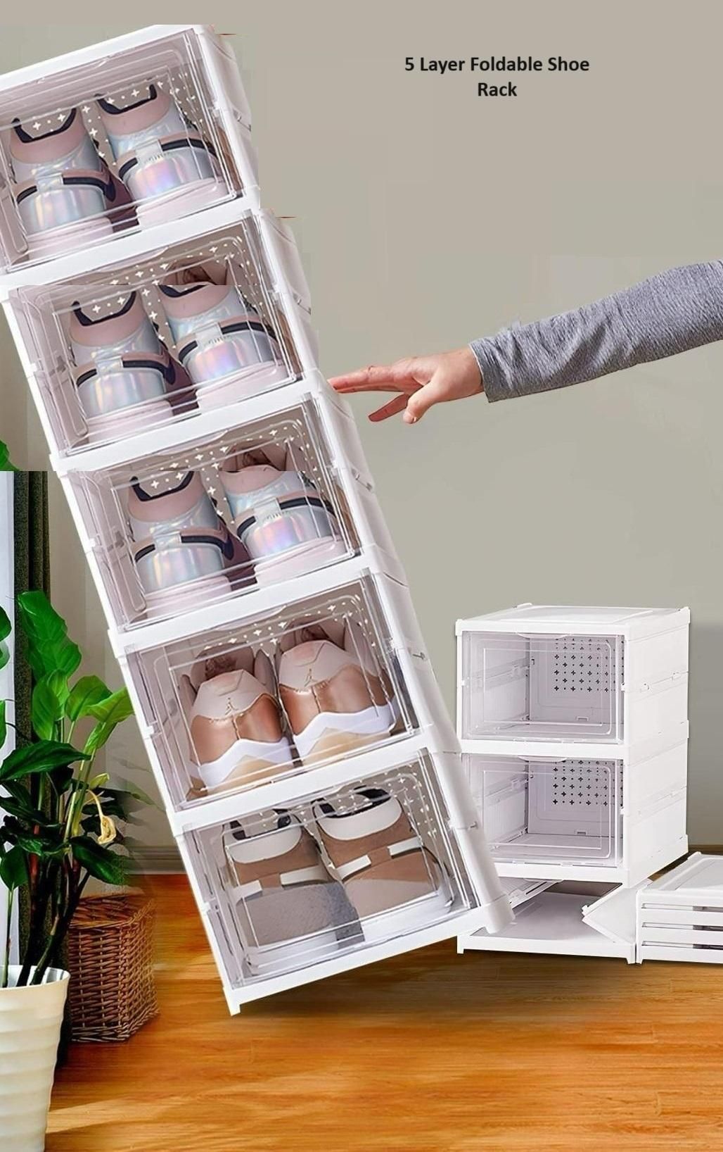 StepStack™ Smart Foldable 4 Layer Shoe Rack