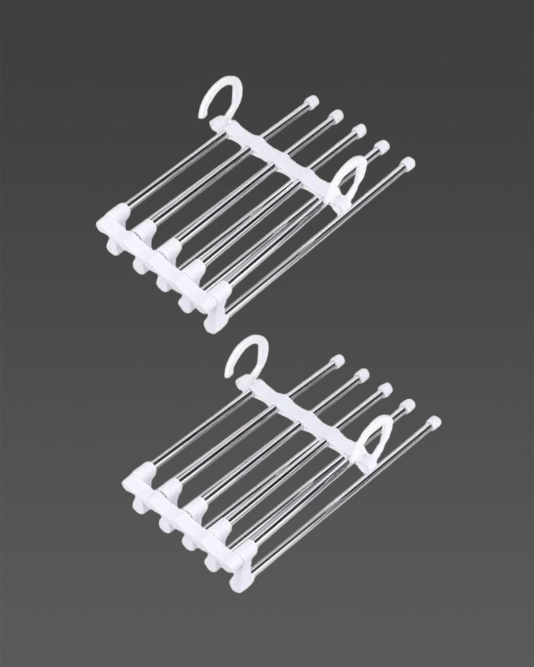 5 In 1 Stainless Steel Foldable Hanger (Pack of 2)