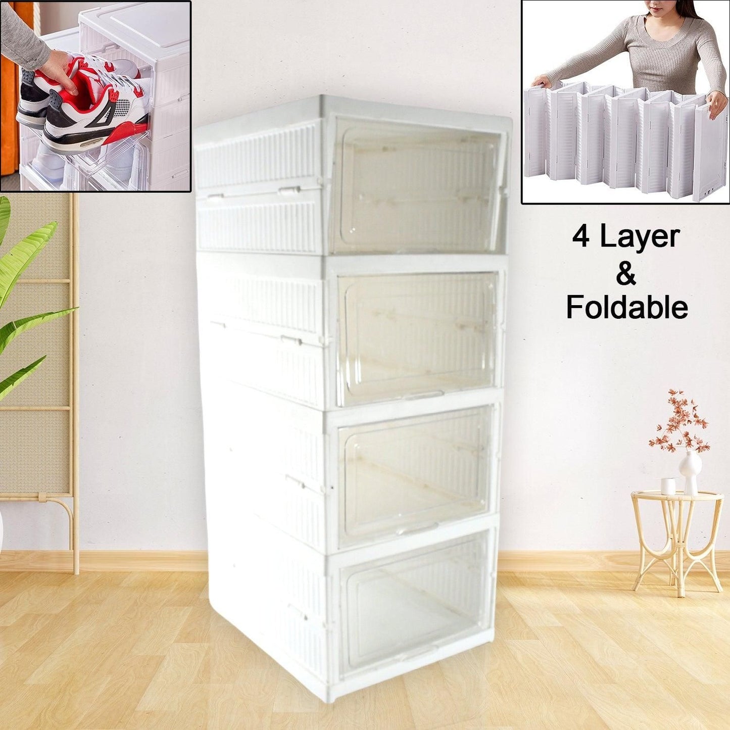 StepStack™ Smart Foldable 4 Layer Shoe Rack