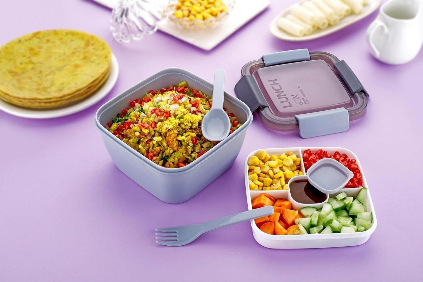 HeatStack Bento Multi Layered Lunch Box with Compartments