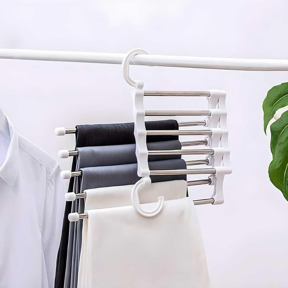 5 In 1 Stainless Steel Foldable Hanger (Pack of 2)
