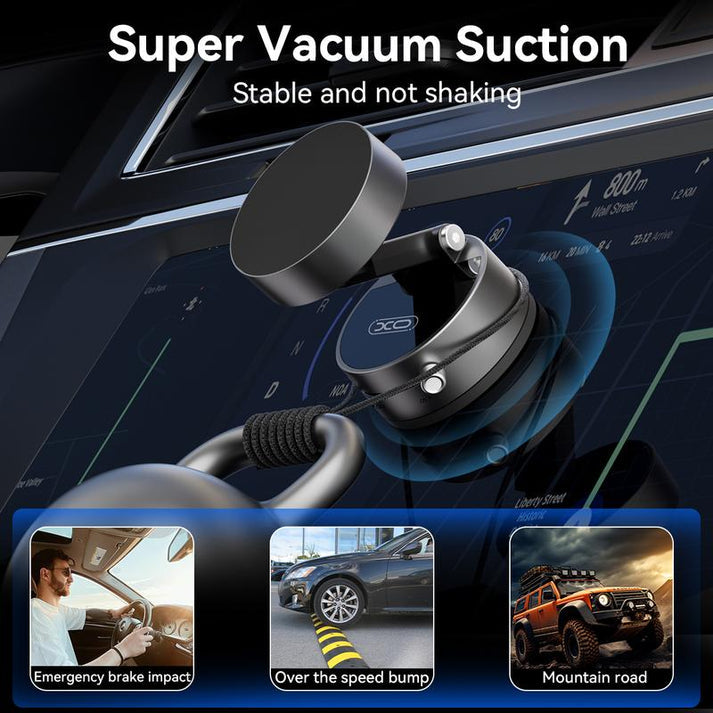 HoldSure Vacuum Magnetic Phone Holder | (All iPhones, Android & GPS Devices and Cases Compatible)