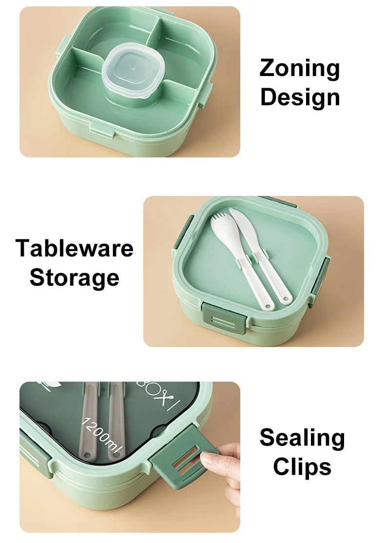 HeatStack Bento Multi Layered Lunch Box with Compartments