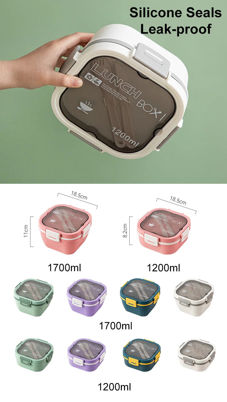 HeatStack Bento Multi Layered Lunch Box with Compartments