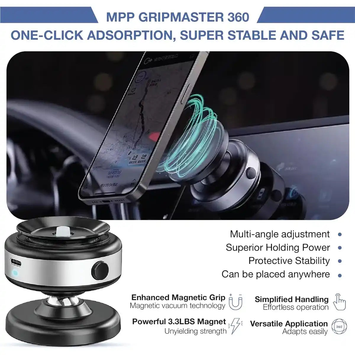 MagnoGrip™ Magnetic Car Dash Mobile Holder