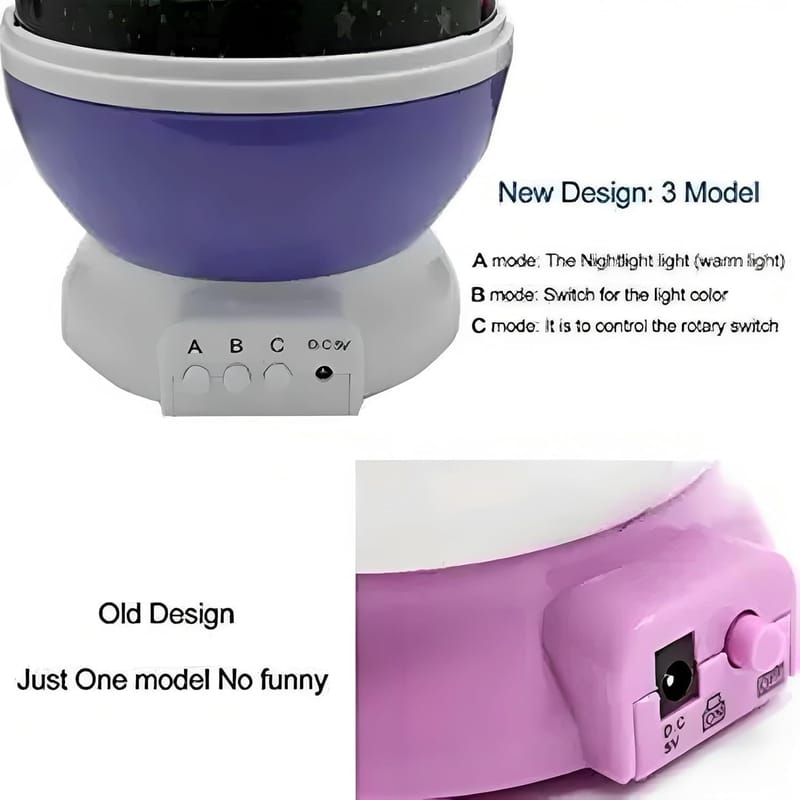 StarGrazing - Color Changing Rotating Moon Night Projection Lamp