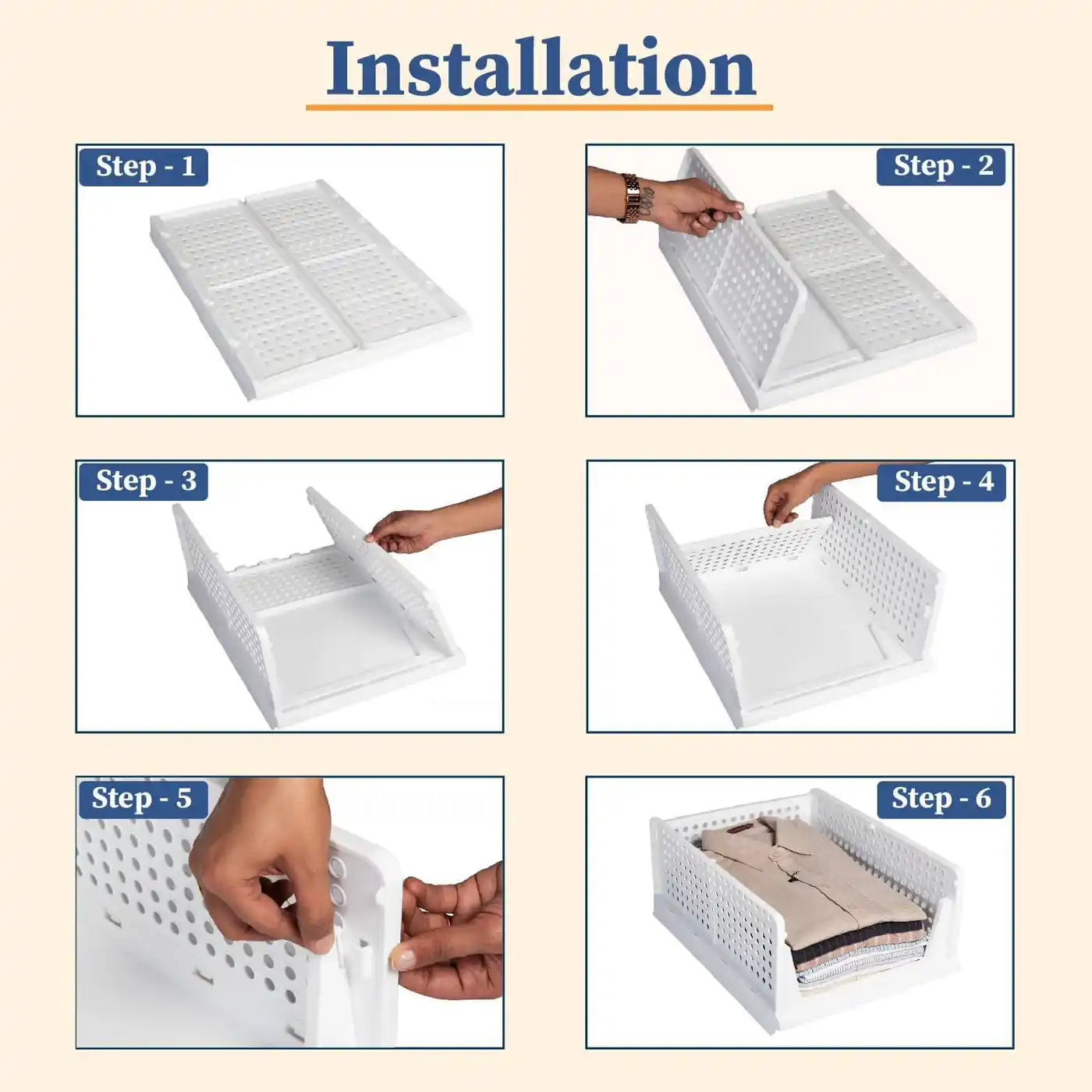 FoldNest Express Foldable Closet Organizer (Pack of 5)