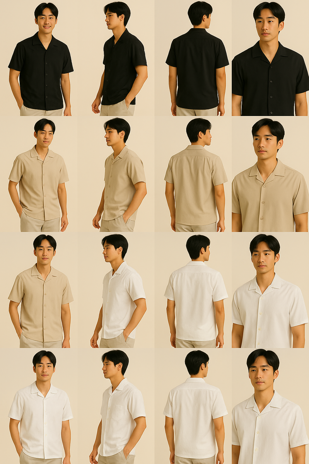 PureComfort Pack Of 3 Breathable Shirts (Black + White + Beige)