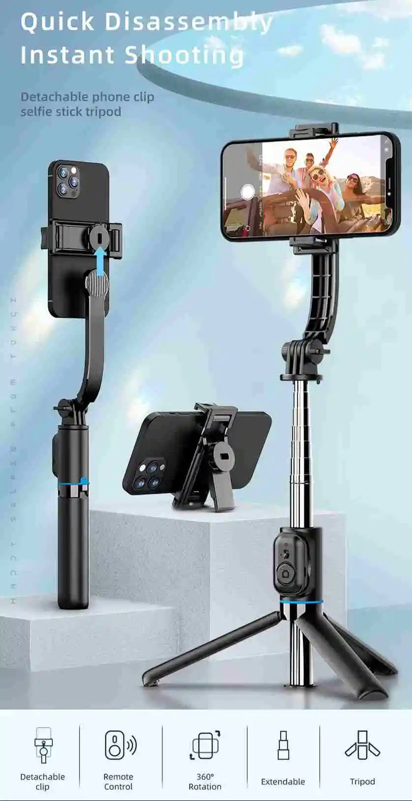 VibeShot™ Studio Selfie Tripod with Remote with Bluetooth Remote